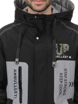 2171 BLACK GRAY Куртка мужская зимняя облегченная (130 гр. холлофайбер)