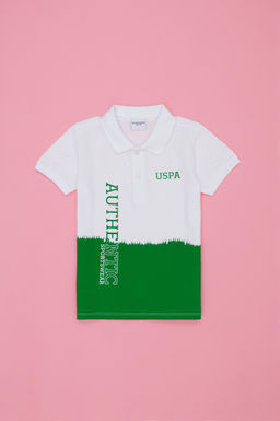 U. S. Polo Assn Зеленая футболка с воротником-поло для мальчика