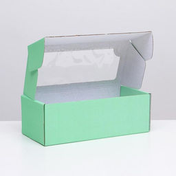 Цена за 5 шт. Коробка самосборная, с окном, мятная, 16 х 35 х 12 см МИКС - UPAK LAND фото 7