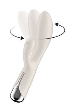 Вибратор-кролик с ротацией Satisfyer Spinning Rabbit 1, силикон, бежевый, 20,5 см