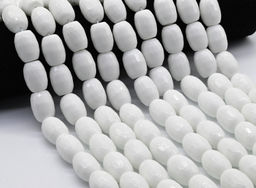 Бусины из агата белого имитация бочонок гр.15*20мм, 40см, 20 бусин Радуга камня