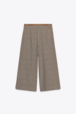 HOUNDSTOOTH LONG BERMUDA SHORTS WITH BELT