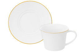 Чайн. пара 2 пр. 270 мл 12,5*9,5*7 см Белая с золотом, NEW BONE CHINA