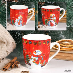 Кружка новогодняя 250 мл / X614 /уп 96/ микс