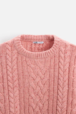 WOOL CABLE-KNIT SWEATER - Zara фото 9