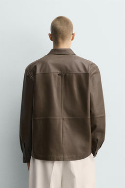 CAMISA PIEL BOLSILLO / Khaki - Zara фото 3