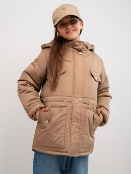 Парка зимняя "Южеал" для девочки бежевый