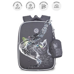 RAw-694-3 Рюкзак школьный с чехлом для мелочей - Grizzly фото 44