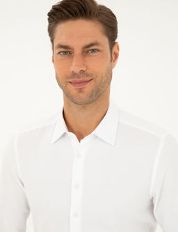 Beyaz Arm_rl_ Slim Fit Uzun Kollu G_mlek