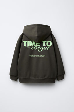 RAISED SLOGAN PRINT HOODIE - Zara фото 2