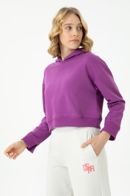 Женская фиолетовая толстовка с капюшоном - U.s. polo assn фото 19