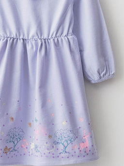 Yakas? F?rf?r Detayl? Desenli Uzun Kollu K?z ?ocuk Elbise - Waikiki фото 3