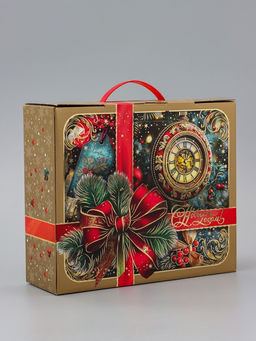 Коробка подарочная новогодняя «Часики» 29×24.5×9.5 см