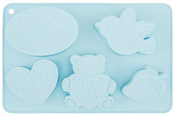 Форма для выпечки 5 ячеек 26*17*4 см голубая - Elan gallery фото 3