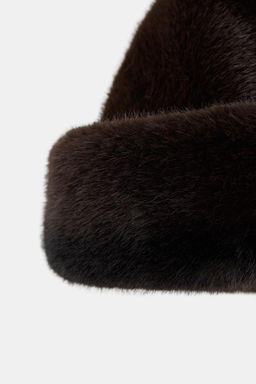 FAUX FUR TURN-UP HAT - Zara фото 3