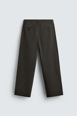 COTTON-VISCOSE PLEATED TROUSERS - Zara фото 7