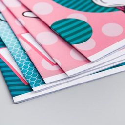 Цена за 10 шт. Тетрадь 12 листов в клетку "Минни Маус", МИКС