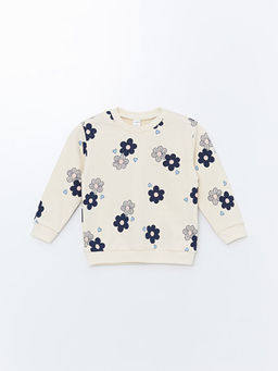 Bisiklet Yaka Uzun Kollu Bask?l? K?z Bebek Sweatshirt 3l? - Waikiki фото 3