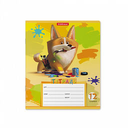 Цена за 280 шт. Тетрадь школьная ученическая ErichKrause Корги, 12 листов, линейка (в плёнке по 10 шт.)  фото 6