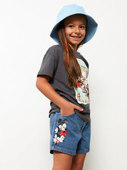 Beli Lastikli Mickey Mouse Bask?l? K?z ?ocuk Jean ?ort - Waikiki фото 2