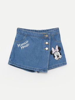 Minnie Mouse Bask?l? K?z Bebek Jean ?ort Etek