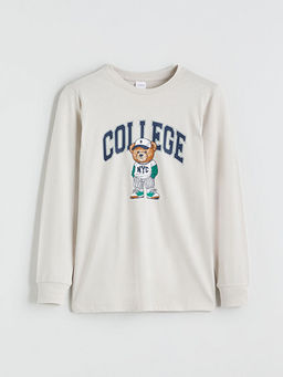 Bisiklet Yaka Ay? Teddy Bask?l? Erkek ?ocuk Pijama Tak?m?