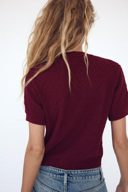 KNIT CARDIGAN WITH GEM BUTTON - Zara фото 6