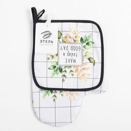 Набор Кухонный Flora, варежка-прихватка 20?28 см, прихватка 19?19 см, 100% хл