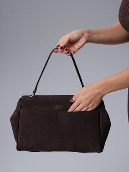 Замшевая сумка Nadi DBR 31356 темно-коричневый  фото 6