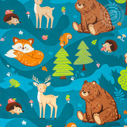 Постельное белье На опушке (бязь детская) 1,5 сп./Пододеяльник: 1 шт. - 215*143; Простыня: 1 шт. - 214*150; Наволочка: 2 шт. - 70*70; Бязь детская - Артпостель фото 3