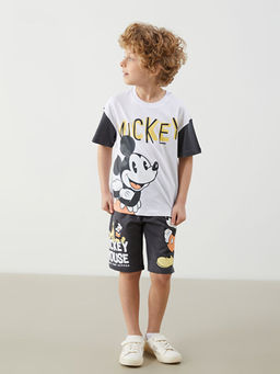 Mickey Mouse Bask?l? Erkek ?ocuk Ti??rt