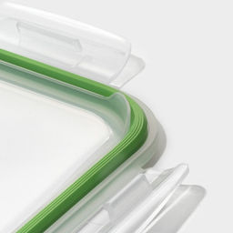 Контейнер для еды из жаропрочного стекла Доляна «Клик», 620 мл, 18×14×6,5 см, с крышкой