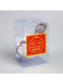 Ёлочный шар Снежные нити, 5 LED, от батареек, свечение тёплое белое - Luazon lighting фото 12