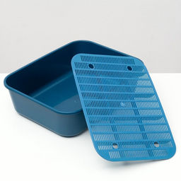 Туалет для кошек «Сима» FIX, 29×38×10.5 см, с сеткой, пластик, синий