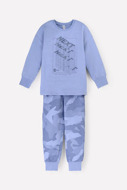 CROCKID СТОК! Пижама. Цвет: пыльно-голубой джинс, геометрия