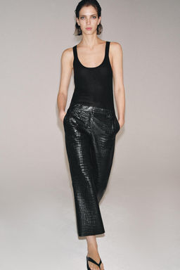 PANTAL?N COCO PIEL ZW COLLECTION LIMITED EDITION / Negro