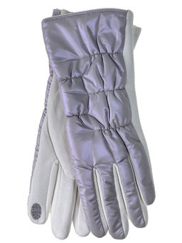 Элегантные женские перчатки из кожи и велюра, цвет шоколад - Greta фото 29