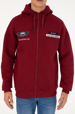 U. S. Polo Assn / Мужской бордовый вязаный кардиган - U.s. polo assn фото 6