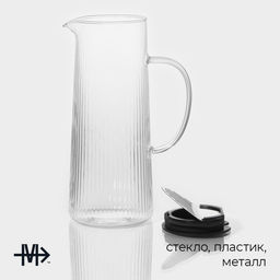 Кувшин для воды Magistro «Толедо», 1.3 л, 10×24 см, стекло, прозрачный
