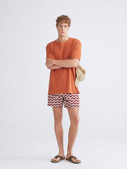 K?sa Boy Desenli Erkek Deniz ?ortu