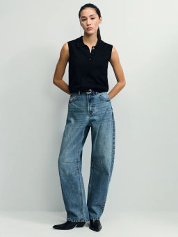 Джинсы barrel со средней посадкой / Zarina