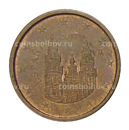 Монета 1 евроцент 2017 года Испания