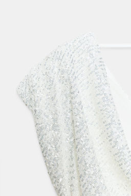 VESTIDO MINI LENTEJUELAS / Blanco - Zara фото 5