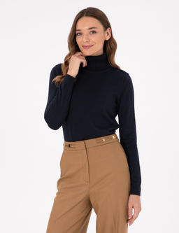 Lacivert Slim Fit Basic Kazak