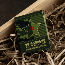 Цена за 2 шт Мини-открытка "С 23 февраля"