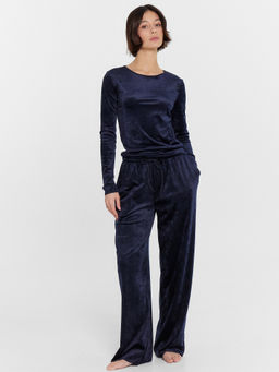 Комплект домашний женский синий велюровый