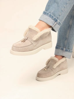 Ботинки 306.1593be. каменный замш / Шерсть