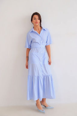 Martichelli Платье голубое в полоску  фото 3