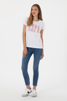 Kad_n Beyaz Bisiklet Yaka Ti__rt Sepette S_rpriz _ndirim - U.s. polo assn фото 5