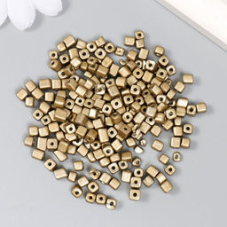 Цена за 2 шт. Бисер кубический стекло 4×4 мм «Металлик. Светлое золото», набор 20 г
